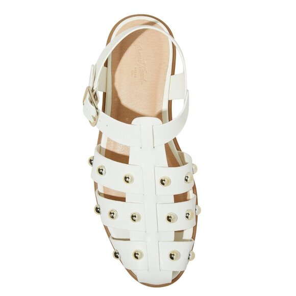 NWT Universal Thread Winnie Wide Width Studded Fisherman Sandals Off White 11W - Picture 3 of 10